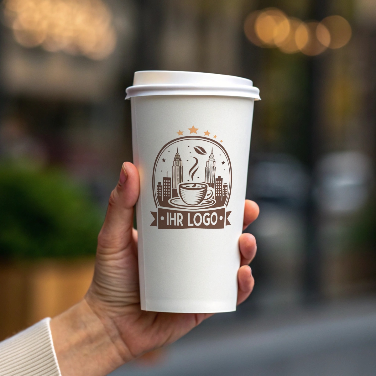 Einwandige Pappbecher individuell bedruckt 16 oz / 450ml - 1000 Stück/Karton