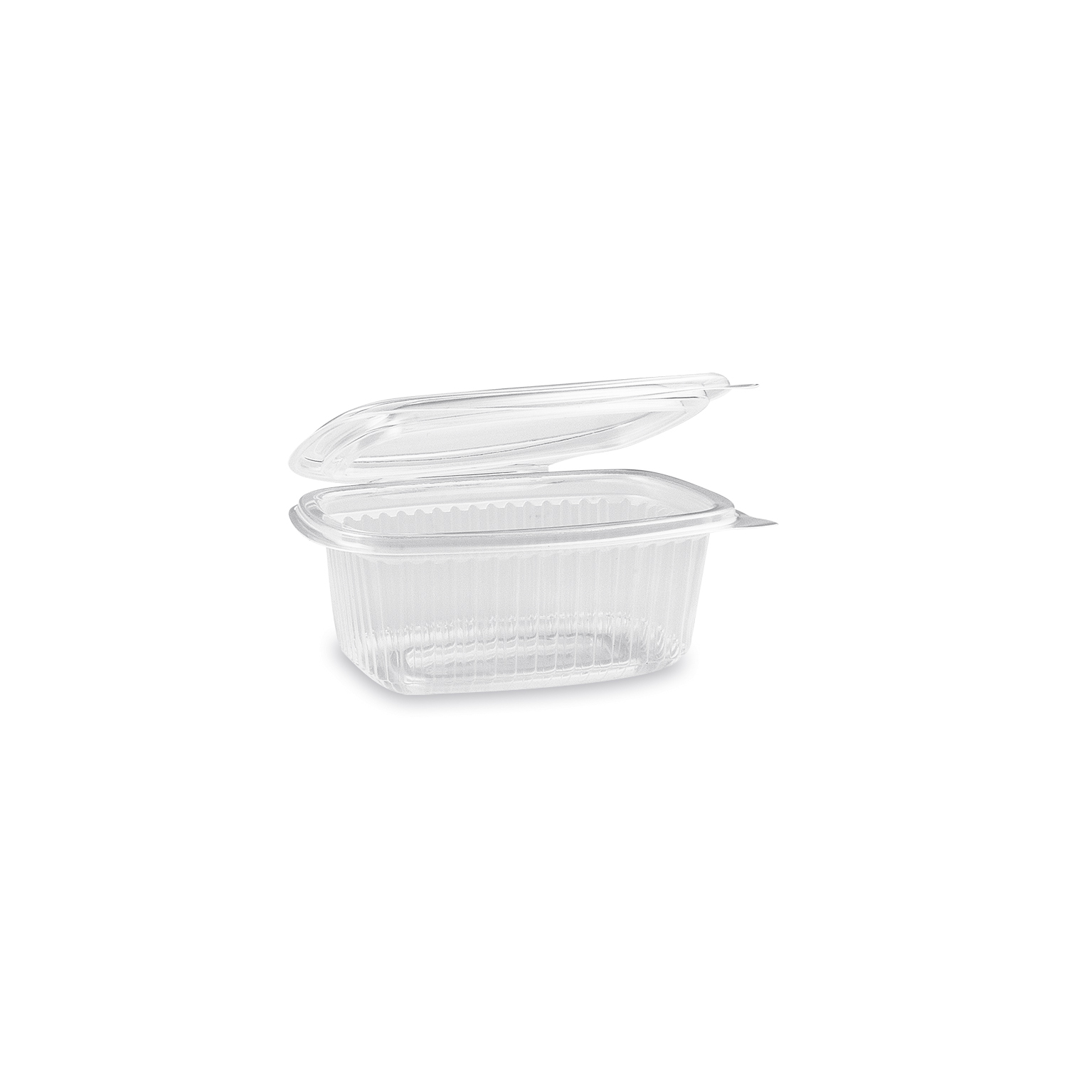Salatbecher oval mit anhängendem Deckel 250ml, 50 Stück/Pack Salatbecher oval mit anhängendem Deckel 250ml, 50 Stück/Pack