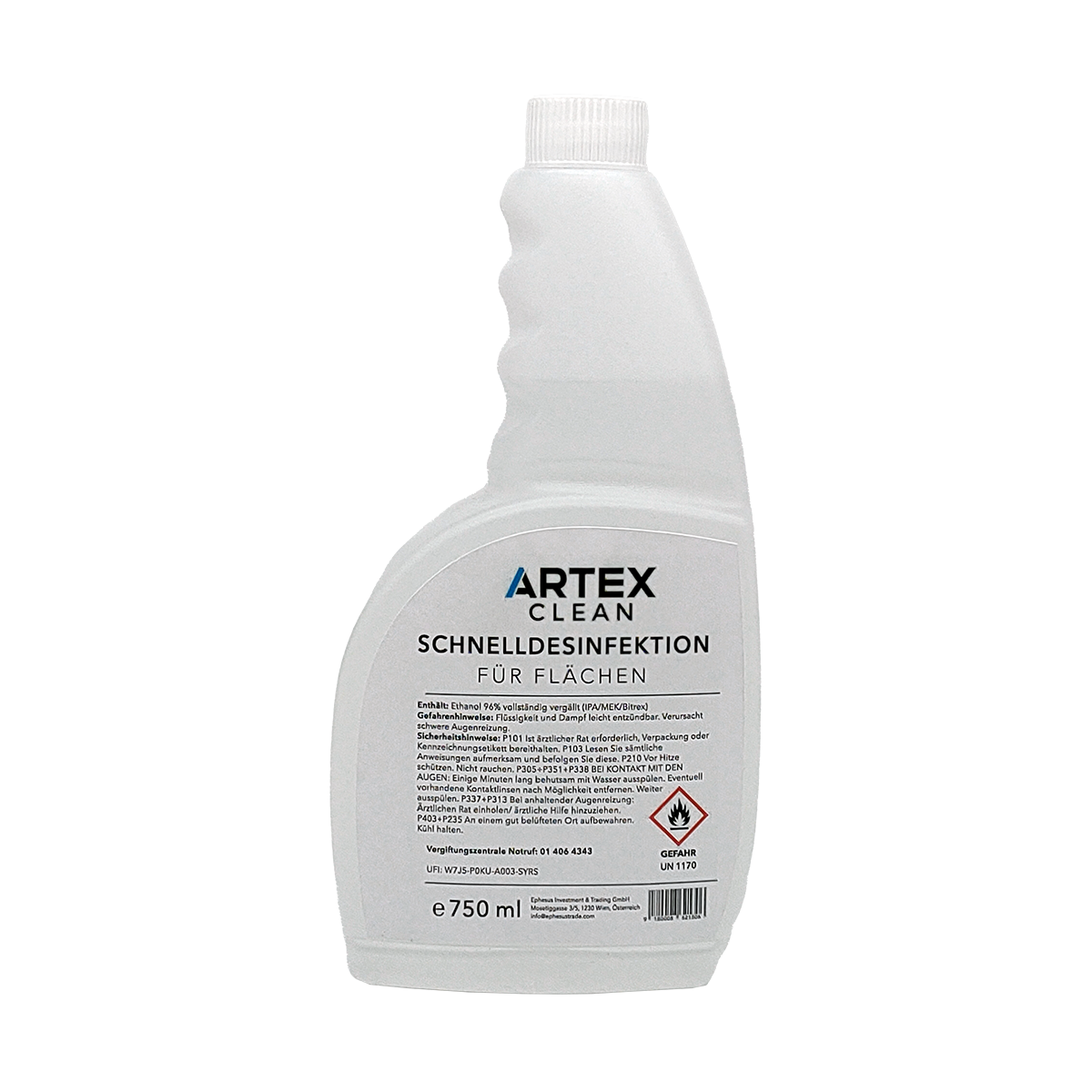 ARTEX Clean Schnelldesinfektion für Flächen 0,75l ARTEX Clean Schnelldesinfektion für Flächen 0,75l