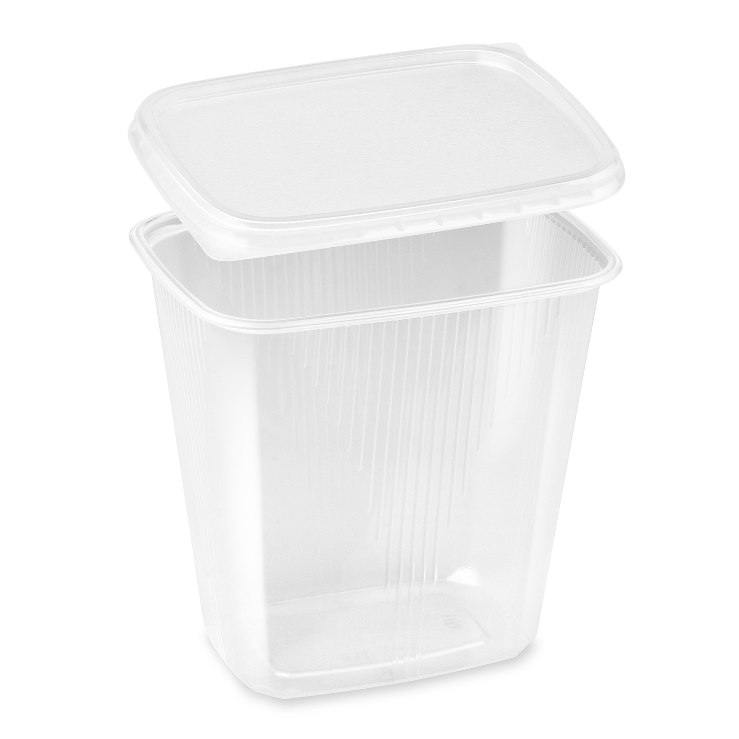 Feinkostbecher - Eckig aus PP 108 x 81 x 105 mm 500 ml mit Deckel, 250 Stück/Karton Feinkostbecher - Eckig aus PP 108 x 81 x 105 mm 500 ml mit Deckel, 250 Stück/Karton