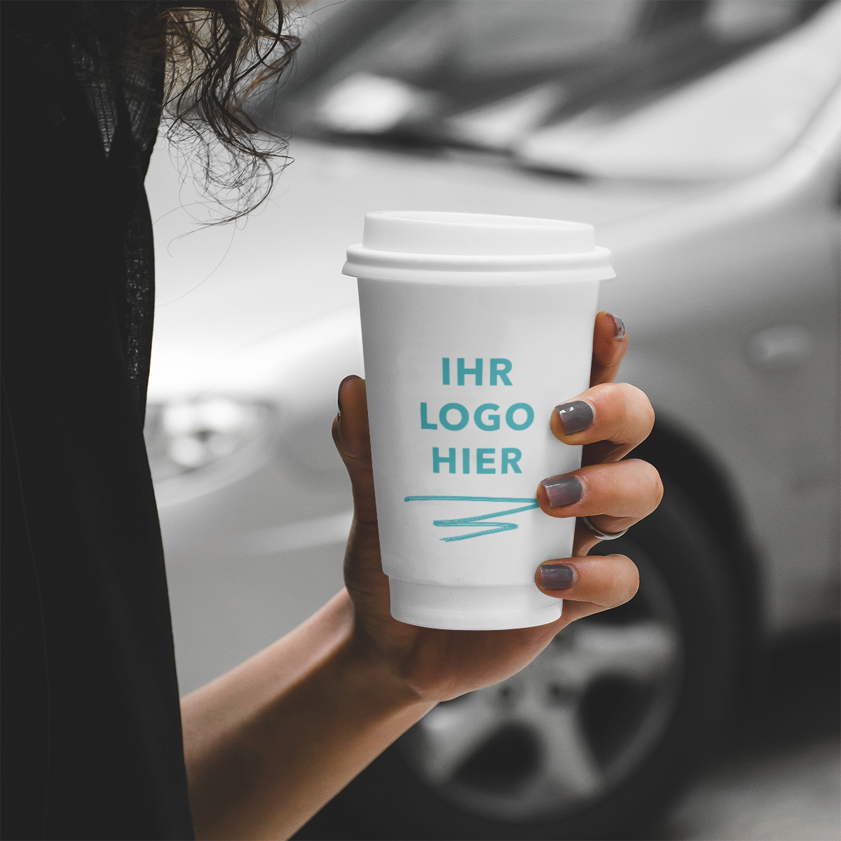 Doppelwandige Pappbecher individuell bedruckt 12 oz / 350ml - 1000 Stück/Karton