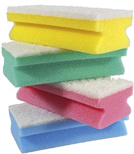 Geschirrschwamm Kratzfrei Blau / weiß