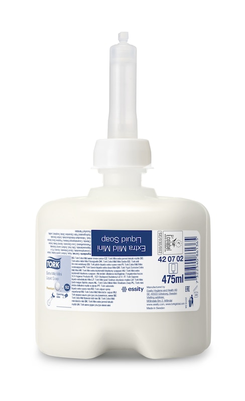 Tork S2 extra milde Flüssigseife Mini 475 ml x 8 Stk. Tork S2 extra milde Flüssigseife Mini 475 ml x 8 Stk.